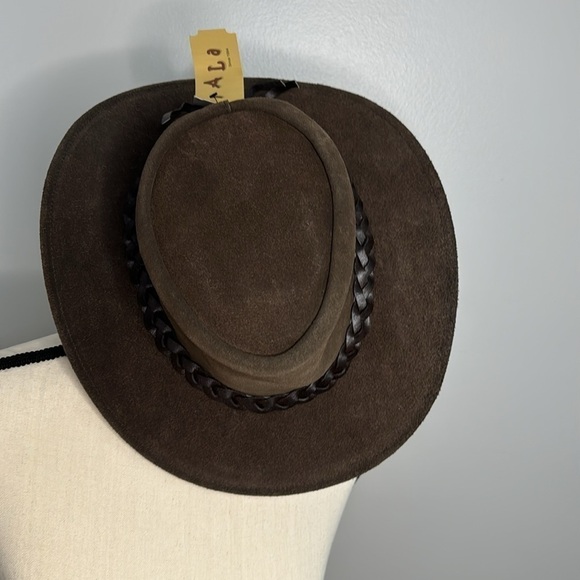 Oztrala Men’s Dark Brown Premium Leather Collection Suede Hat Sz M/L (NWT) - Picture 3 of 10